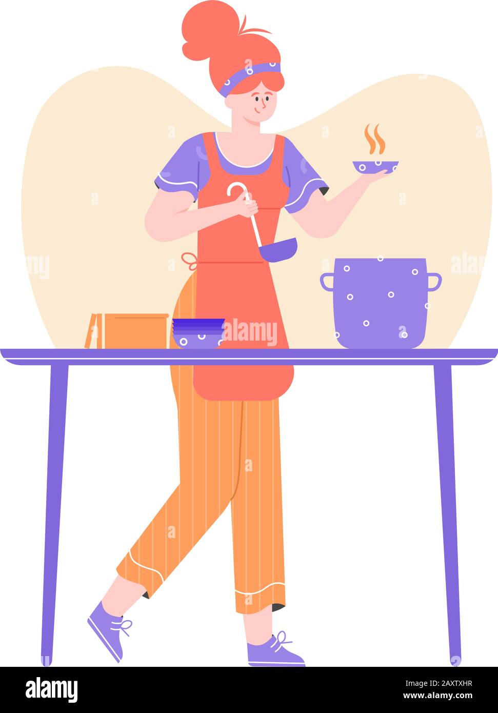 Personaggio femminile dello chef. Illustrazione Vettoriale