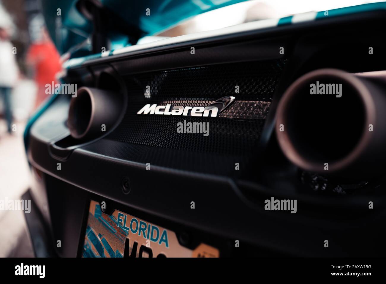 McLaren 720s supercar ad un esotico salone di auto a Napoli, Florida Foto Stock