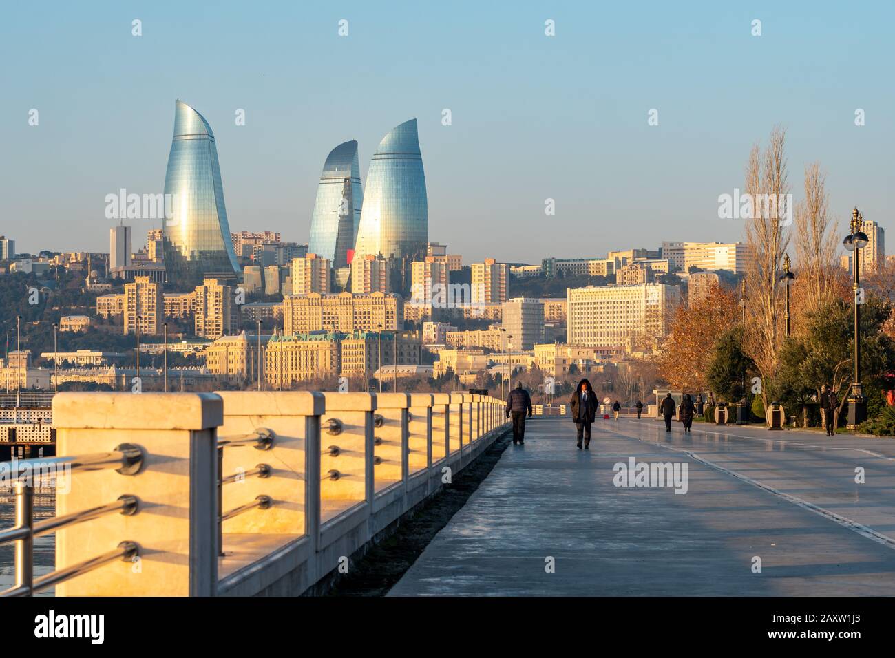 Baku, Azerbaigian 27 Gennaio 2020 - Vista panoramica della città di Baku Foto Stock