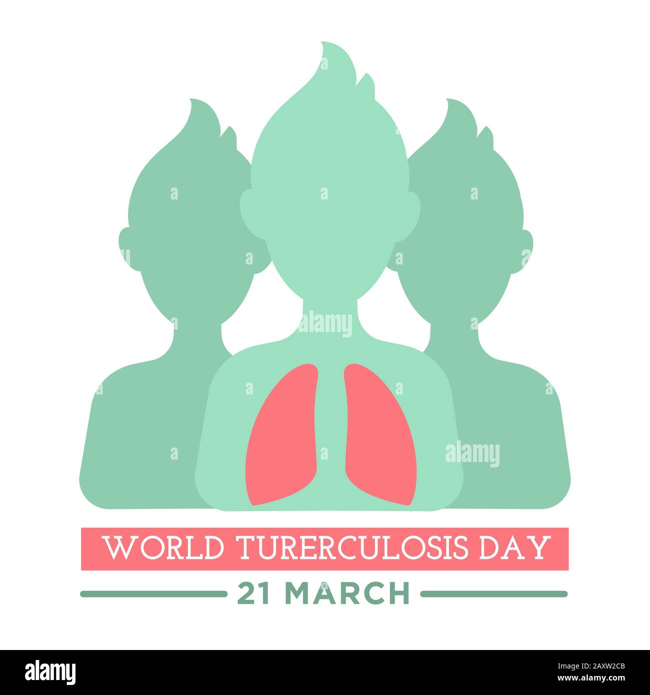 World tuberculosis Day banner con persone corpo e polmoni delineato Illustrazione Vettoriale