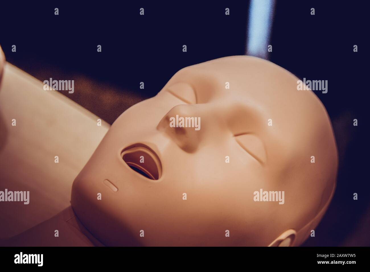 Un layout medical Manichino uomo viso con la bocca aperta di close-up, presentano medica Foto Stock