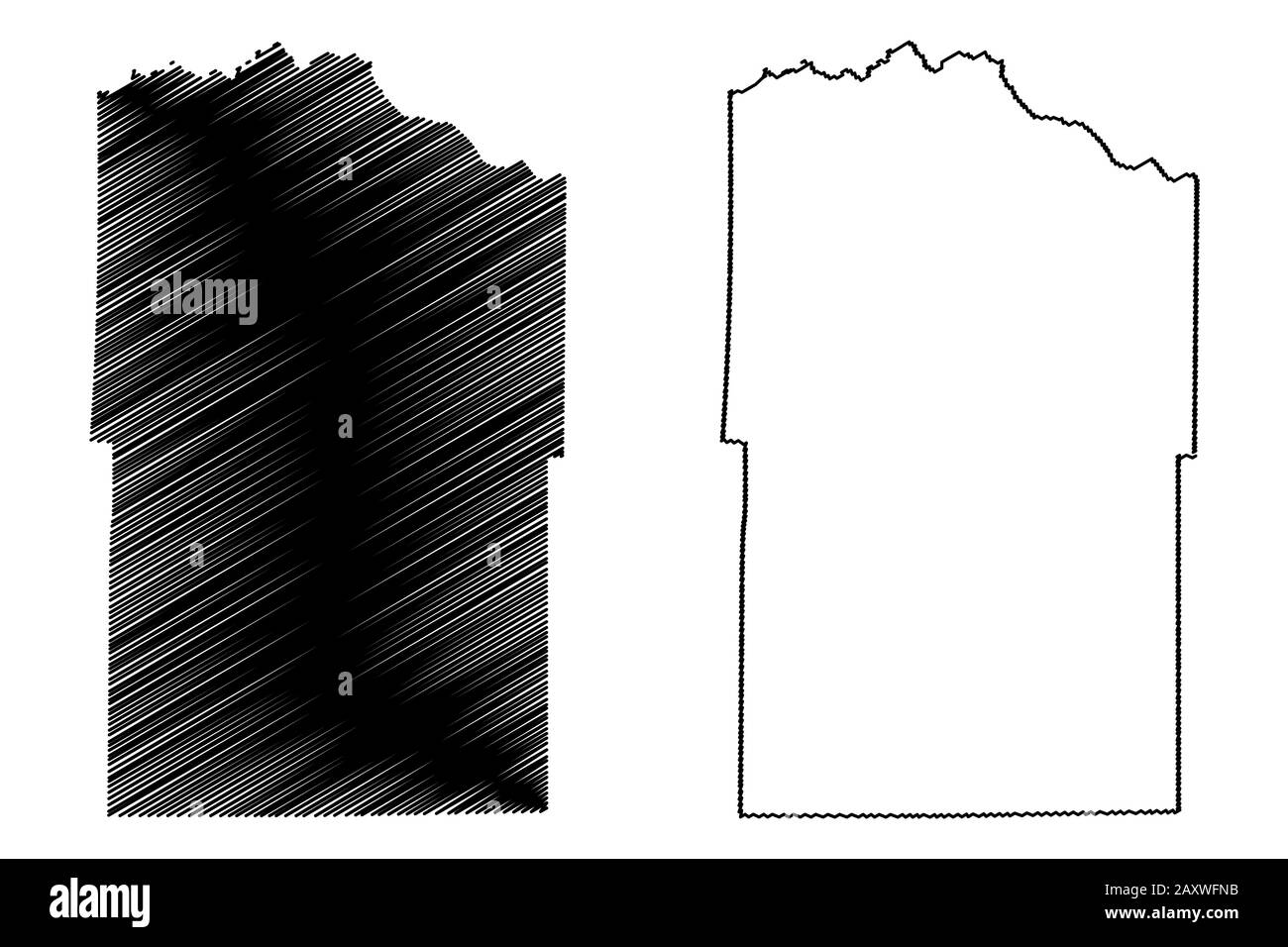 Mineral County, Colorado (contea degli Stati Uniti, Stati Uniti d'America, Stati Uniti, Stati Uniti), illustrazione del vettore mappa, tracciare la mappa Minerale dello schizzo Illustrazione Vettoriale