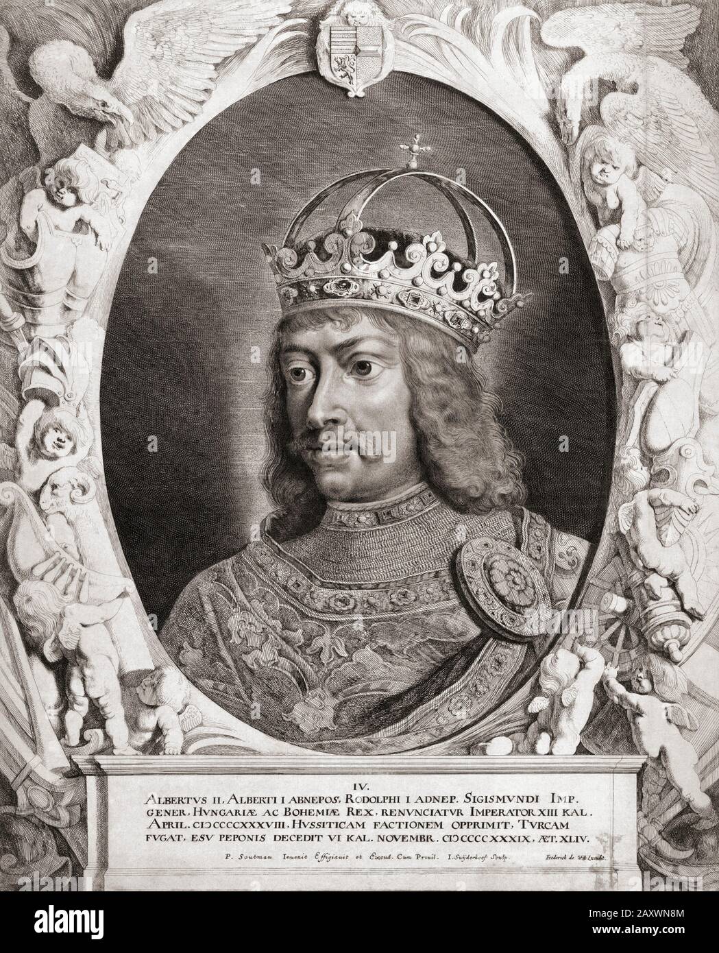 Albrecht II o Alberto II di Germania, 1397-1439. Re di Ungheria e Croazia, re di Boemia, re-eletto di Germania e Arciduca d'Austria. Conosciuto anche come Albert Il Magnanimoso. Foto Stock