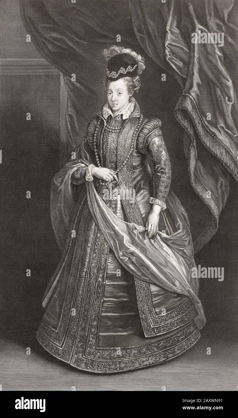Joanna d'Austria, 1547 – 1578. Archduchessa d'Austria come figlia minore di Ferdinando i, Sacro Romano Imperatore, e Anna di Boemia e Ungheria. Sposò Francesco i de' Medici e prese il titolo di "Grand Duchessa consorte" della Toscana. Foto Stock