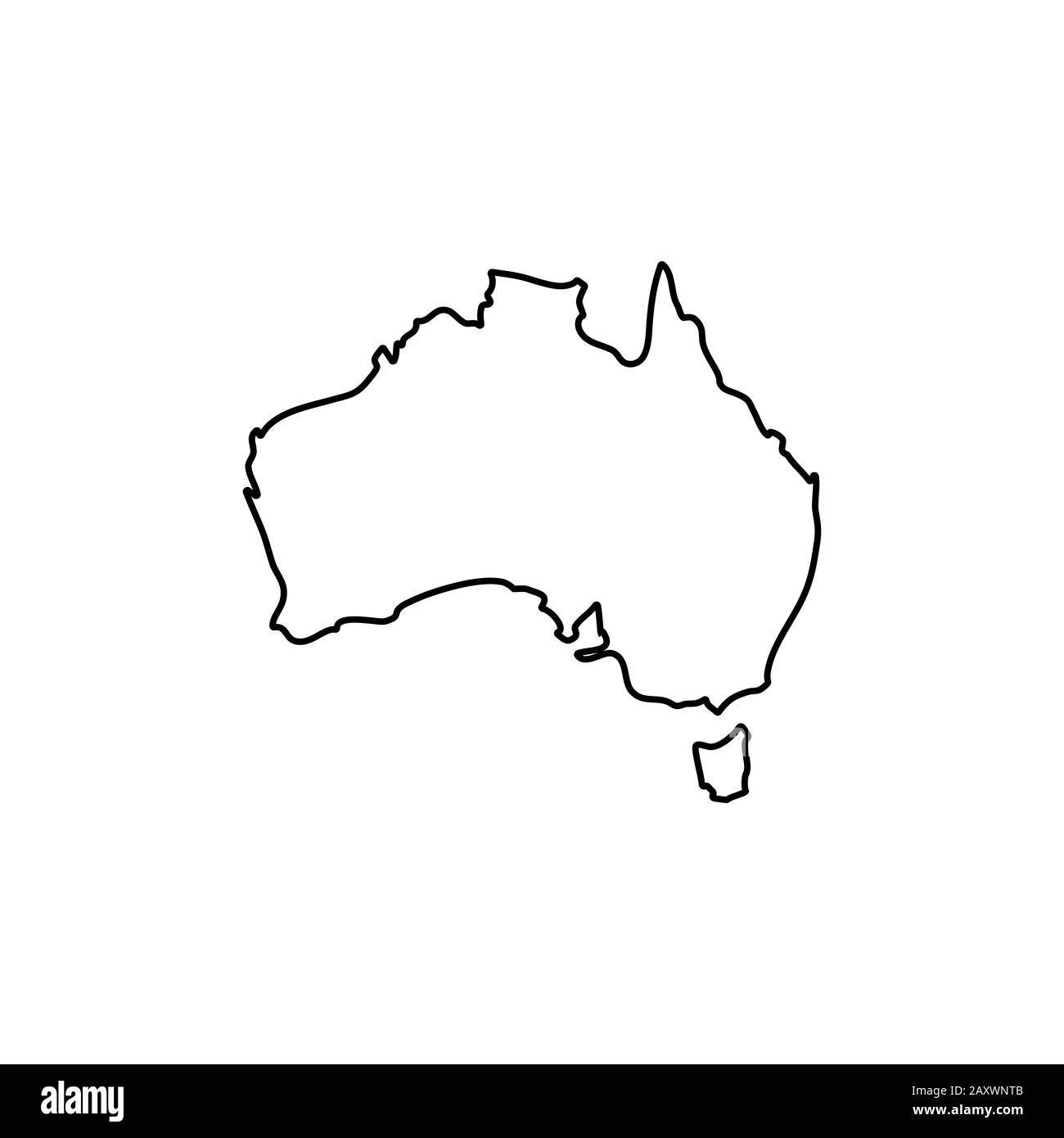 Australia mappa vettore, su sfondo bianco, illustrazione vettoriale. Illustrazione Vettoriale