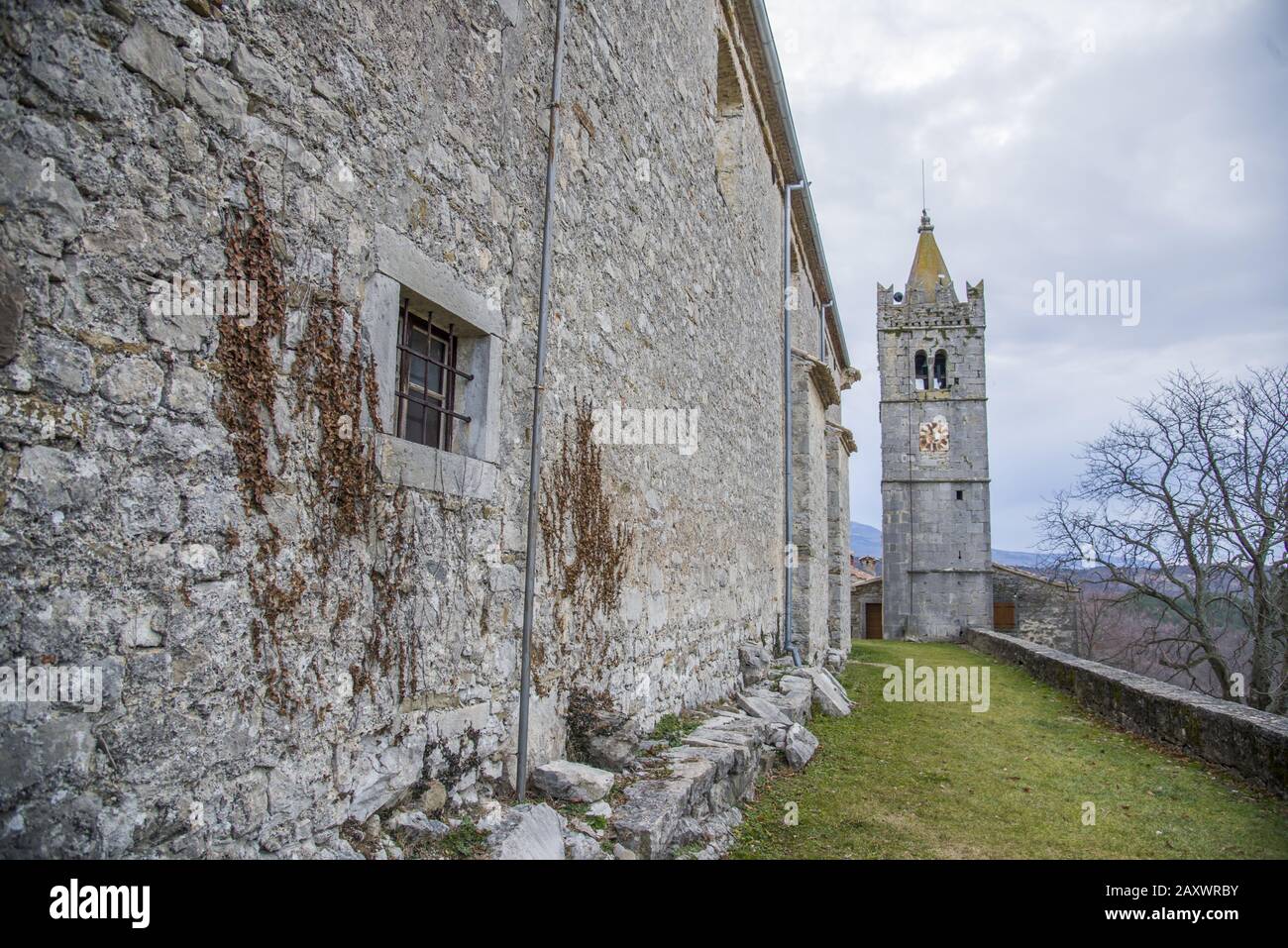 Città Vecchia Hum, Istria, Croazia. La Più Piccola Città Del Mondo Foto Stock