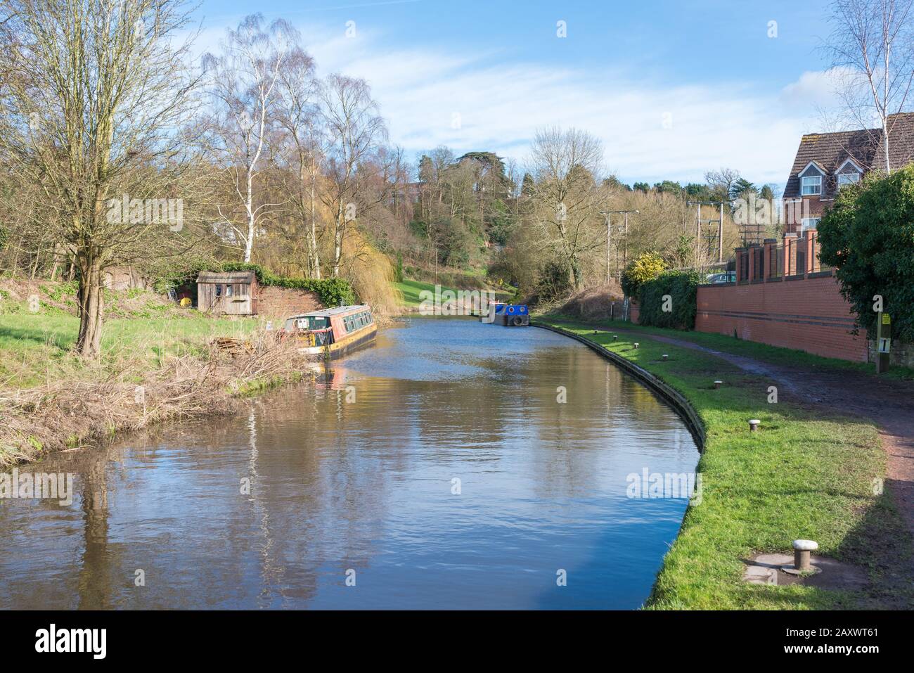 The River Stour At Kinver Lock, South Staffordshire Foto Stock