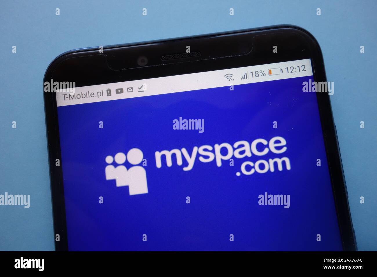 Logo MySpace visualizzato sullo smartphone Foto Stock