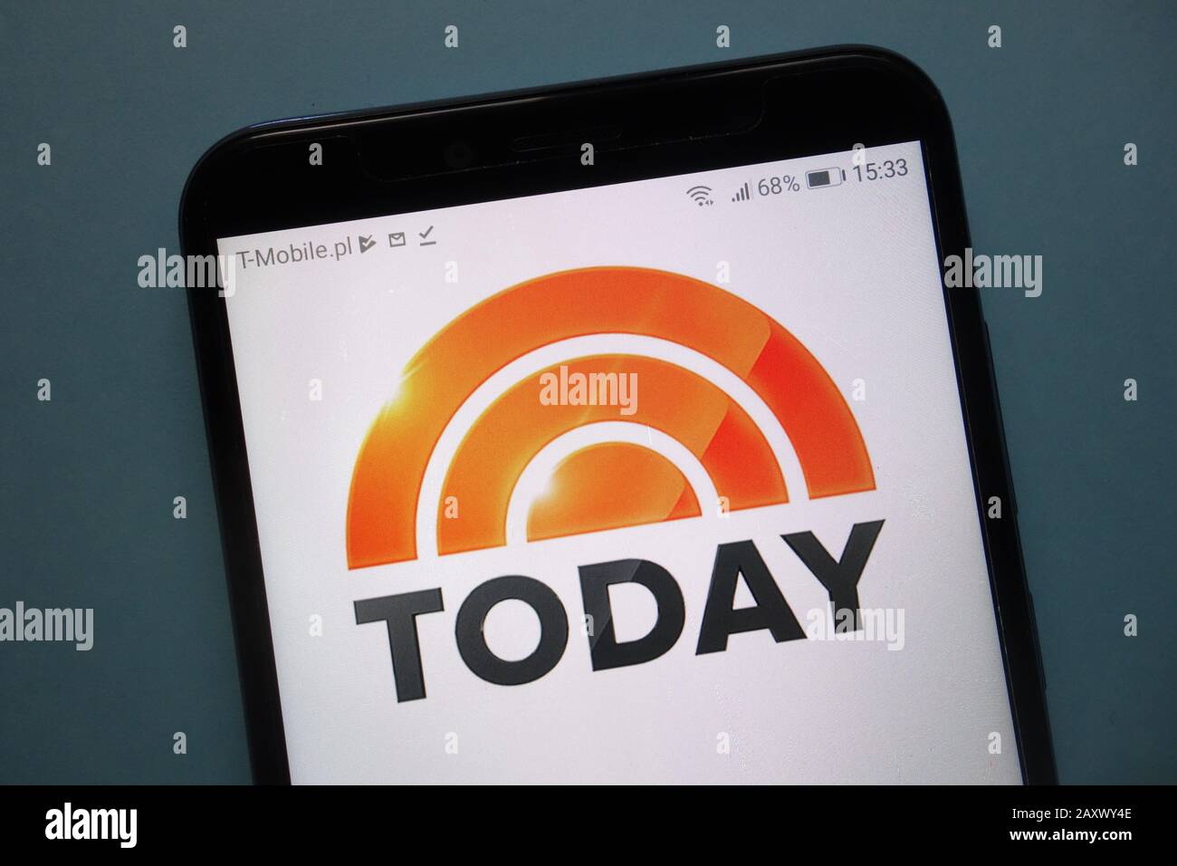 Il logo oggi Mostra visualizzato sullo smartphone. Oggi, chiamato anche The Today Show, è un film televisivo americano di notizie e di parlare di mattina che si esibisce sulla NBC Foto Stock