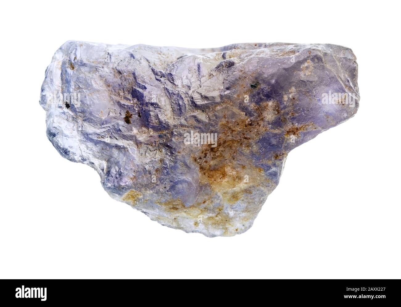 cristallo non lucido di cordierite (iolite) pietra gemma ritaglio su sfondo  bianco Foto stock - Alamy