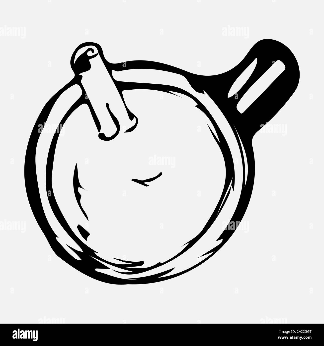 Una tazza di tè disegnata a mano con una matita. Illustrazione Vettoriale