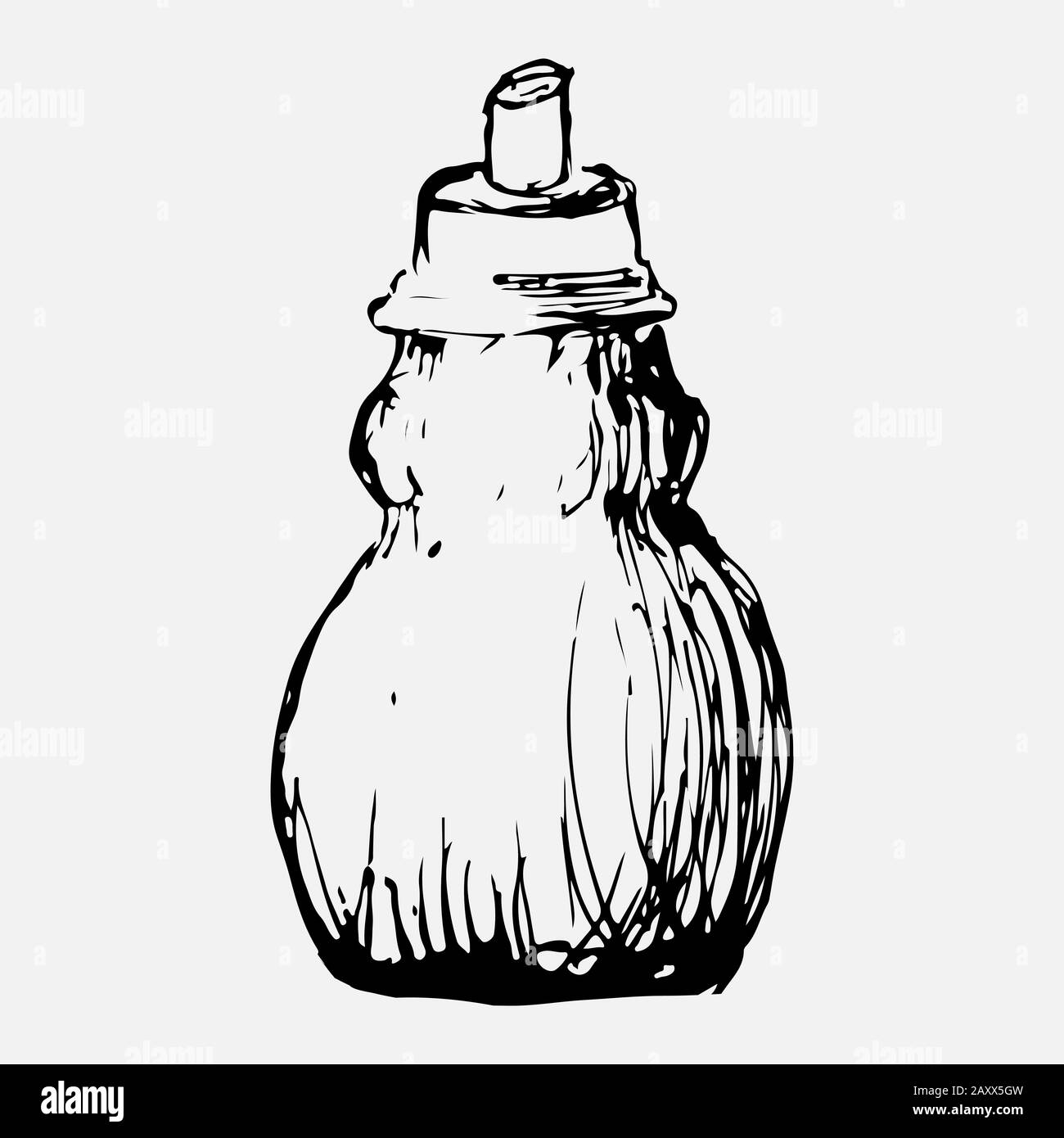 Una ciotola di zucchero disegnata a mano con una matita. Illustrazione Vettoriale