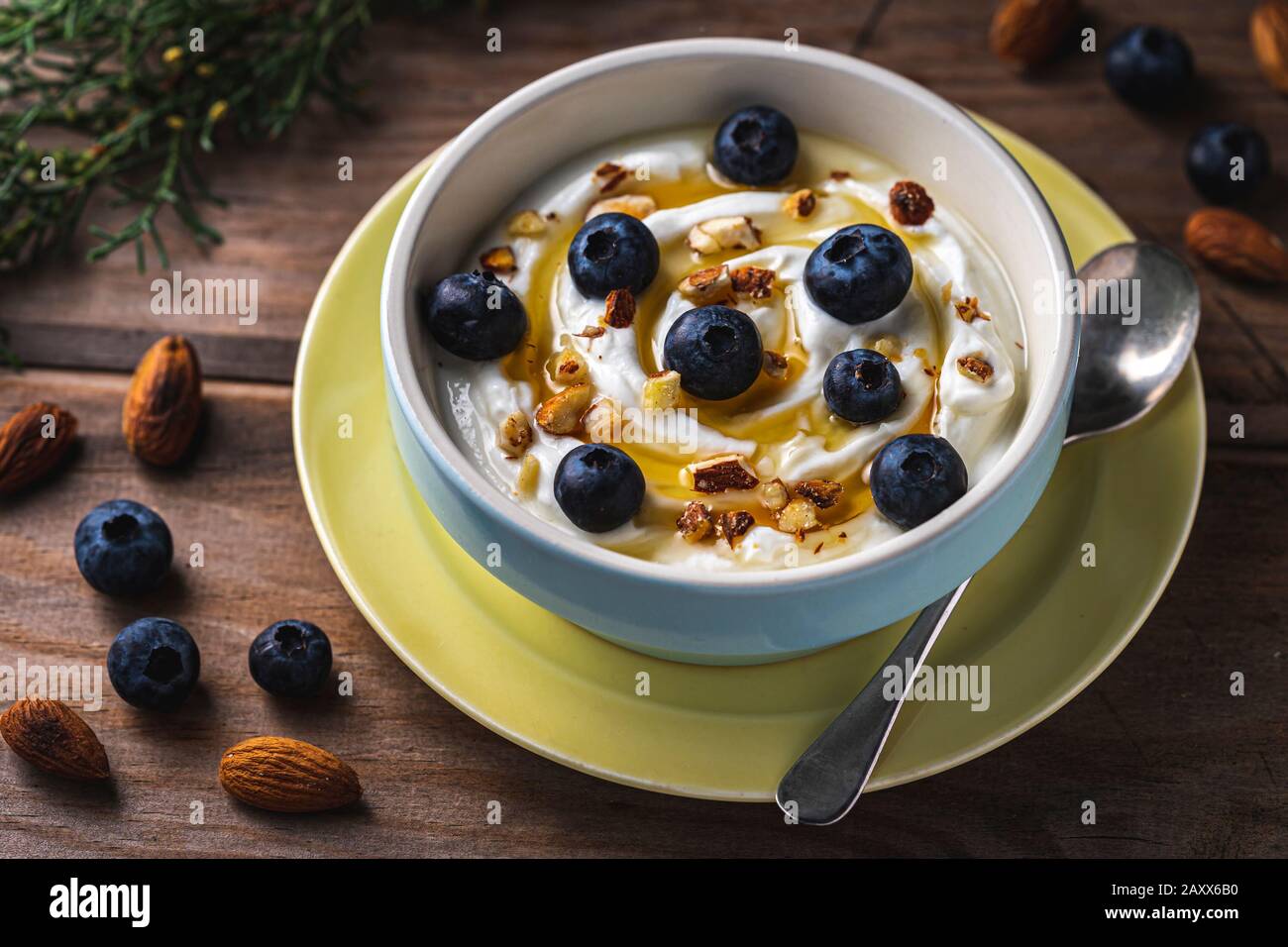 Parfait yogurt greco. Foto Stock