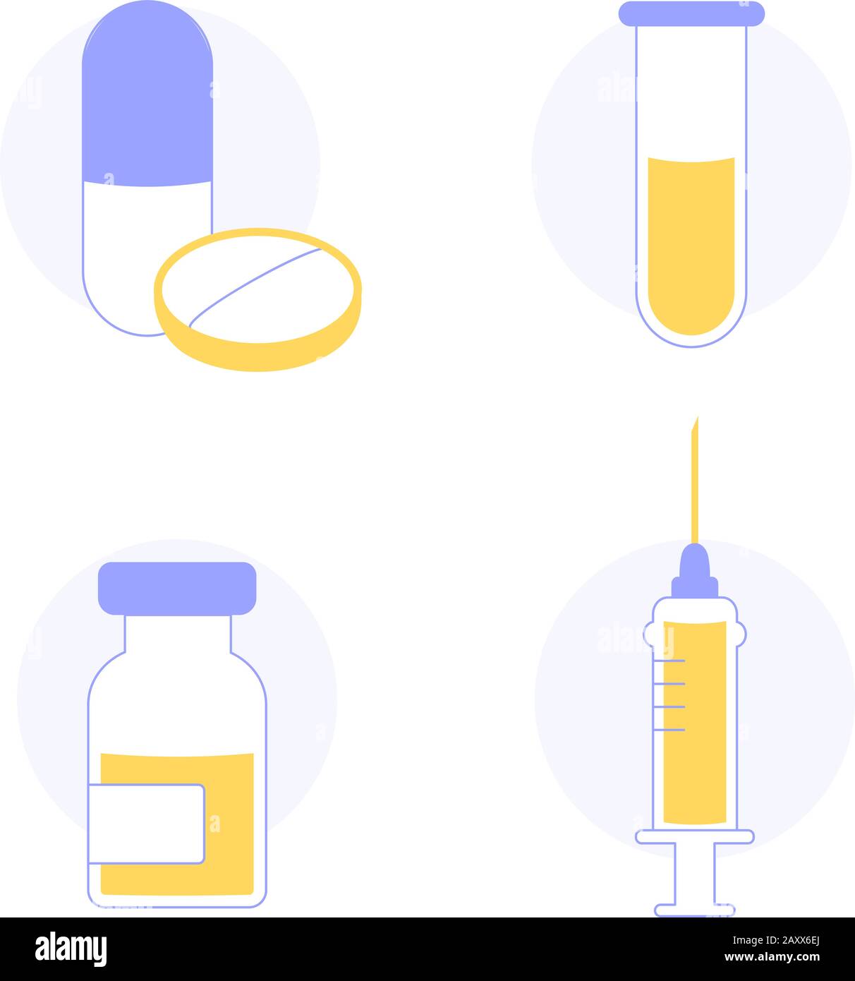 Set di icone sul tema medico. Illustrazione Vettoriale