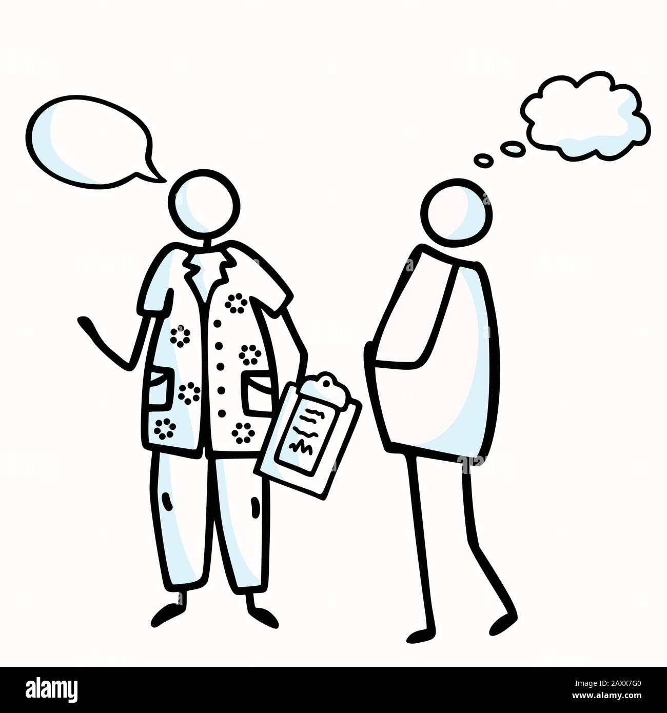 Figura Del Bastone Di Donna Di Pregant Con Illustrazione Del Vettore Di Infermiera Di Maternità. Disegnato A Mano Prenatal Medical Clinic Check Up Icon Motif Flat Healthcare Illustrazione Vettoriale