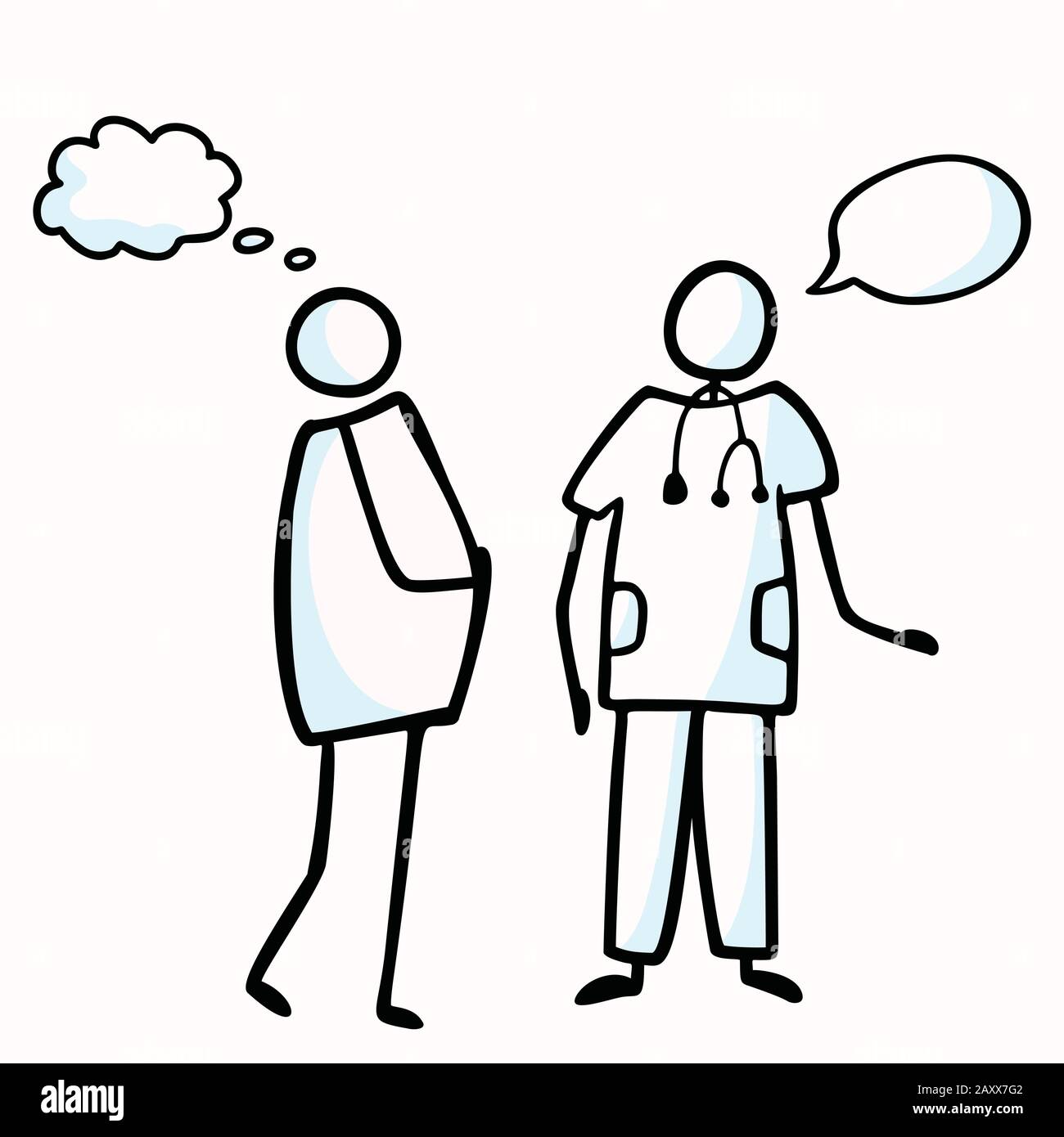 Figura Di Bastone Di Donna Di Pregant Con Illustrazione Di Vettore Di Medico Di Maternità. Disegnato A Mano Prenatal Medical Clinic Check Up Icon Motif Flat Healthcare Illustrazione Vettoriale