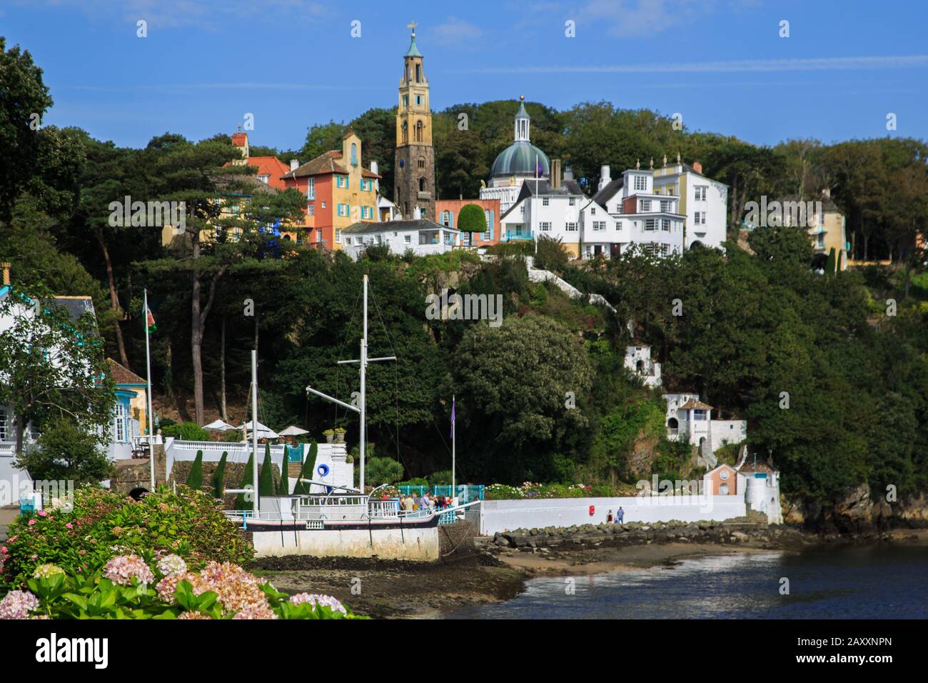 Portmeirion village Foto Stock