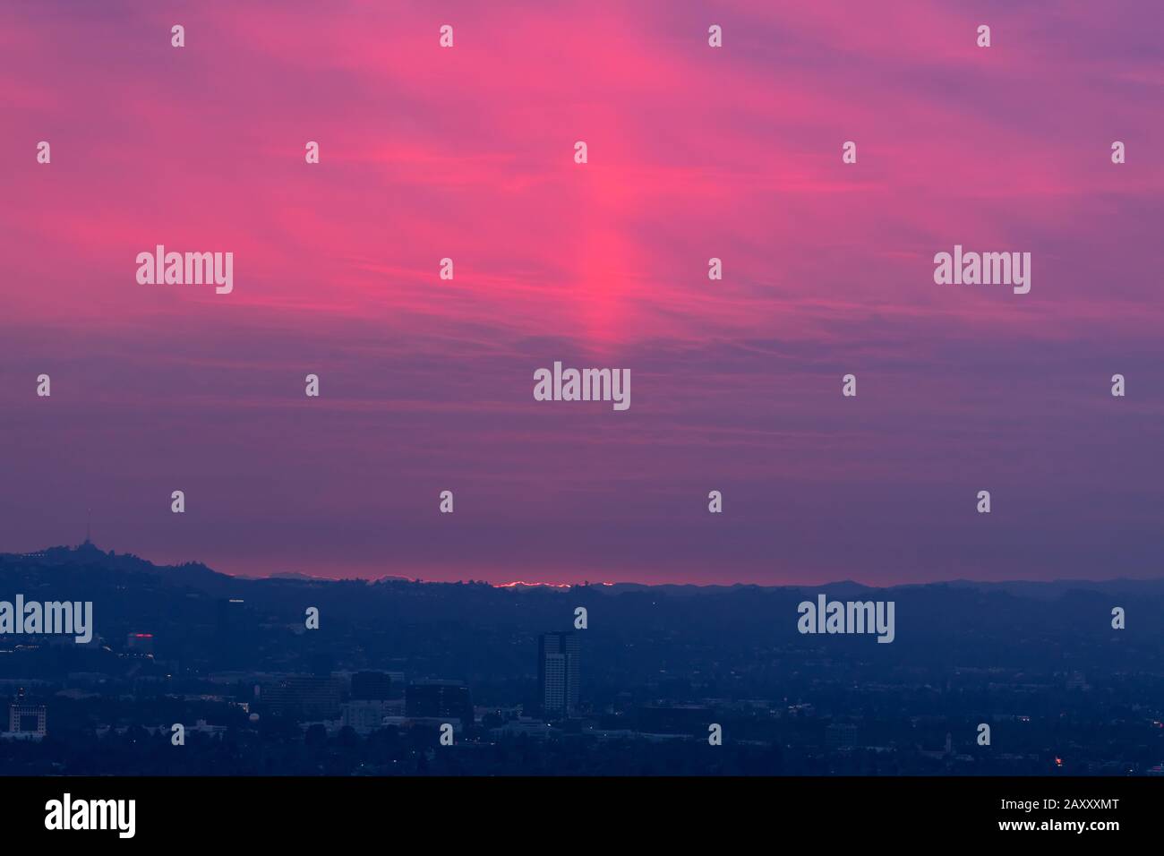 Rosa soffici nuvole Foto Stock