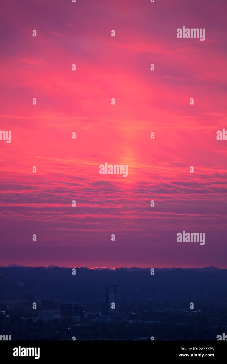 Rosa soffici nuvole Foto Stock