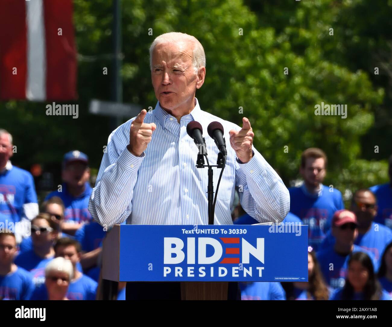 Philadelphia, PA, USA - 18 MAGGIO 2019: Joe Biden Partecipa al Kickoff Campaign Rally di Joe Biden per Le Elezioni presidenziali del 2020. Foto Stock
