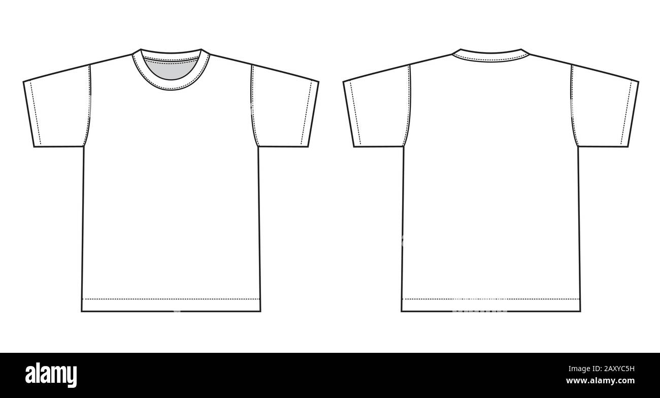 Illustrazione del modello vettoriale delle magliette a manica corta Illustrazione Vettoriale