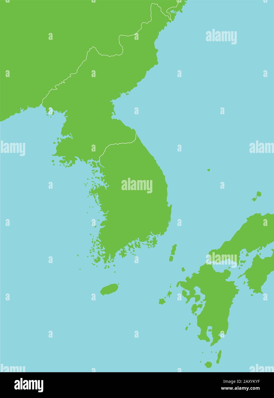 corea del Nord, corea del Sud, Giappone e mappa dell'Estremo Oriente Illustrazione Vettoriale