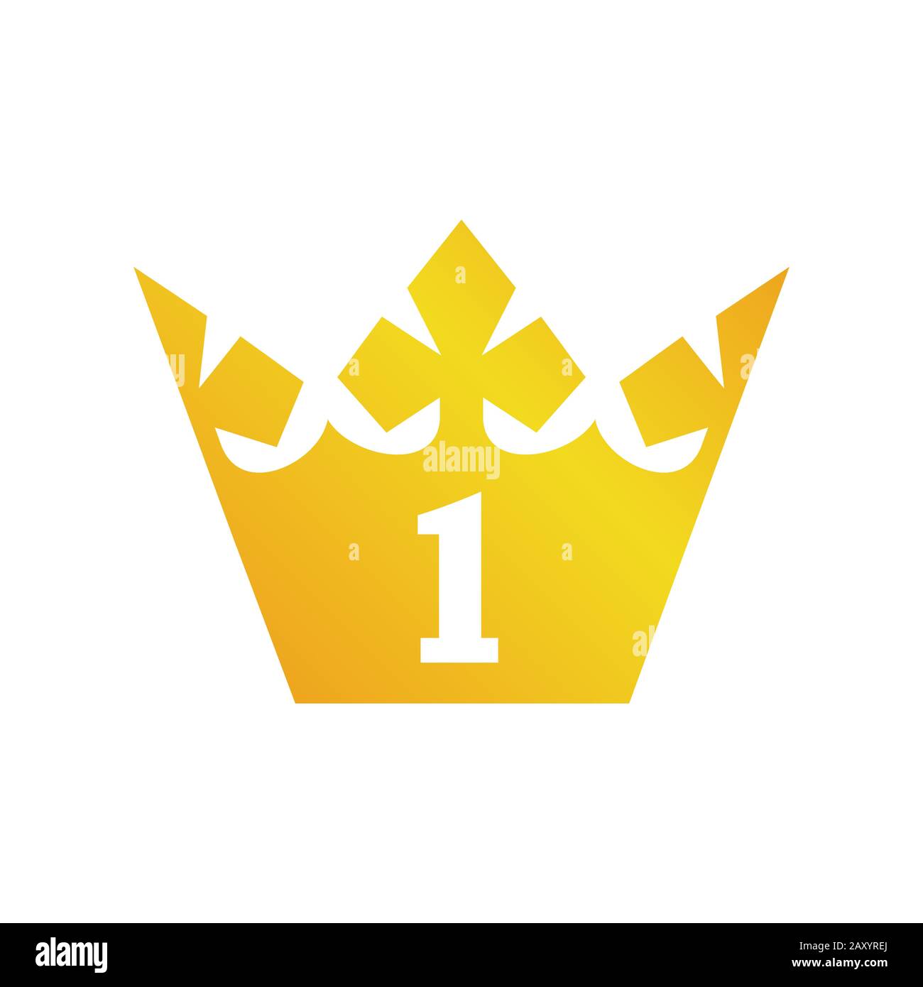 Gold Crown Icon / 1st Place Illustrazione Vettoriale