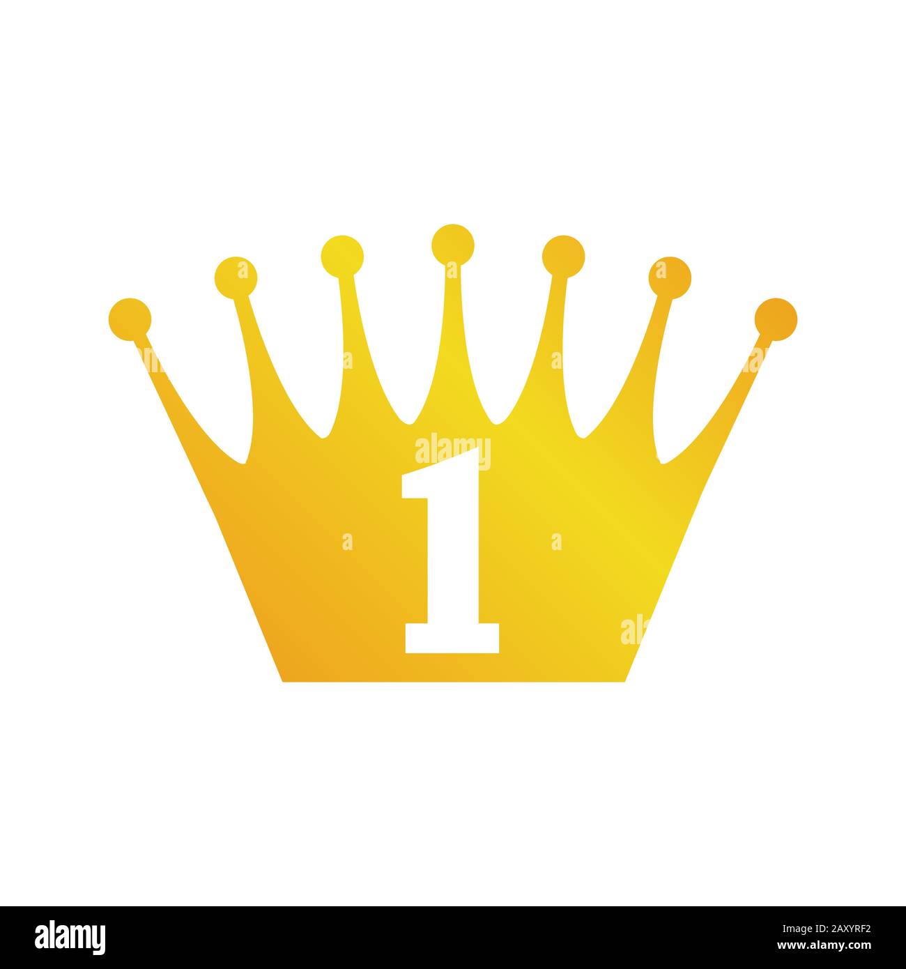 Gold Crown Icon / 1st Place Illustrazione Vettoriale