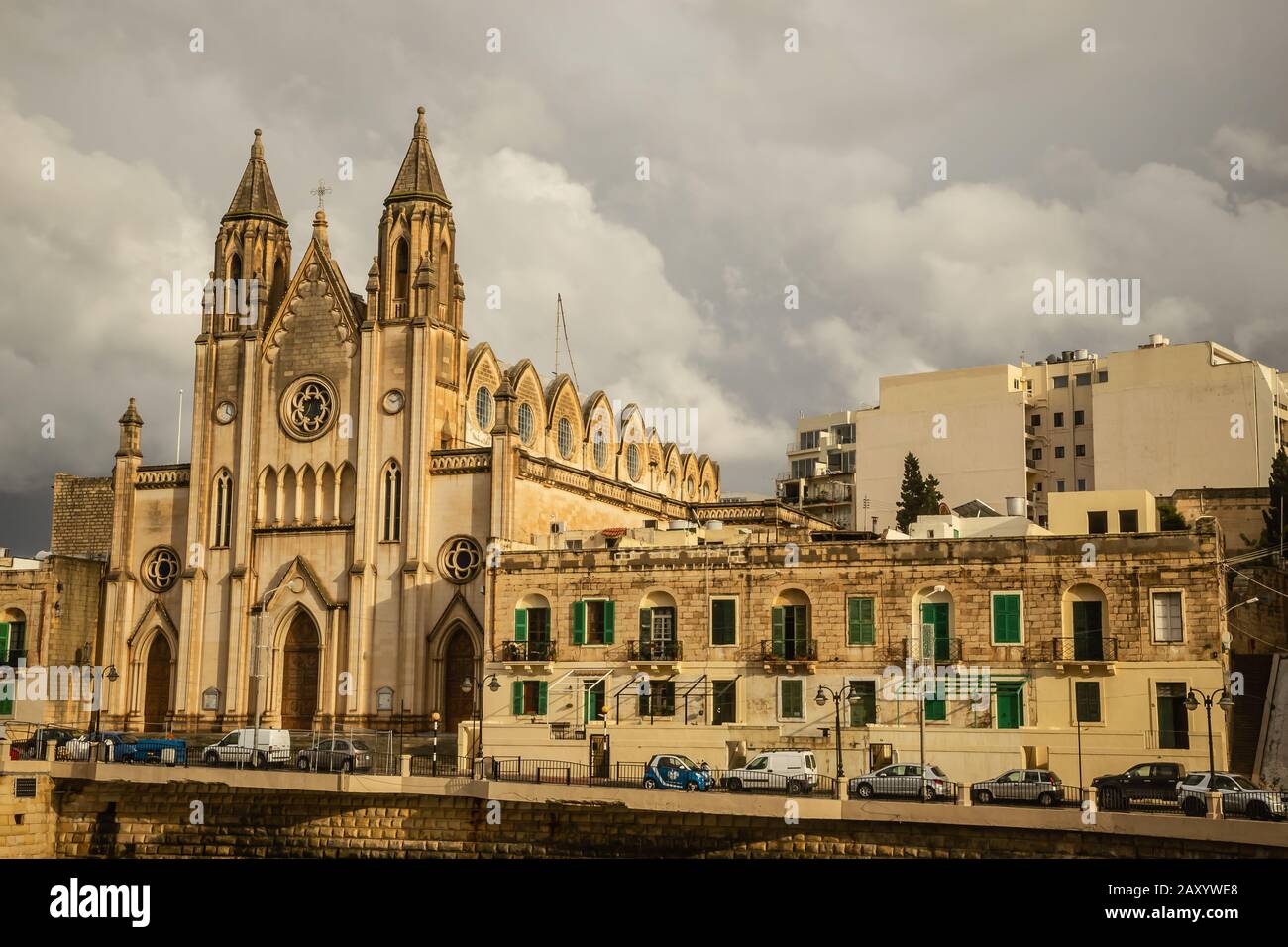 Maestosa chiesa di San Giuliano, Malta Foto Stock