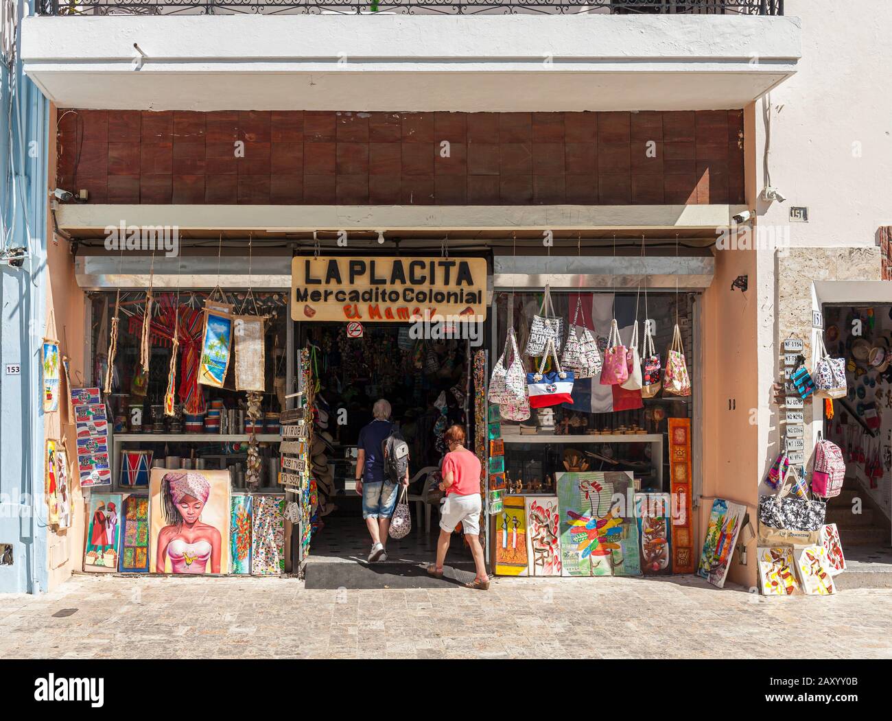 Negozio di souvenir turistico, Santo Domingo, Repubblica Dominicana. Foto Stock