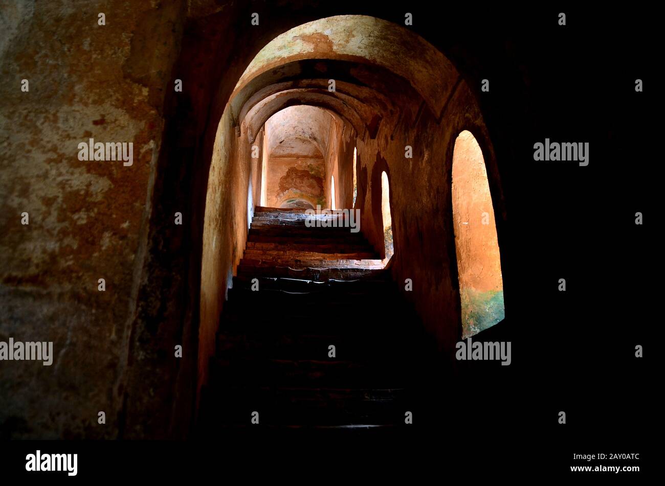 Interni di un palazzo ad Assam, India Foto Stock