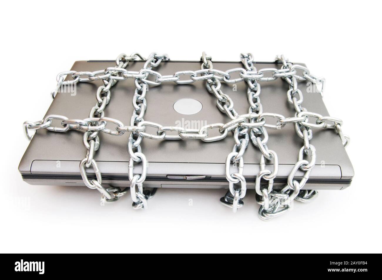 Computer Security concetto con il computer portatile e la catena Foto Stock