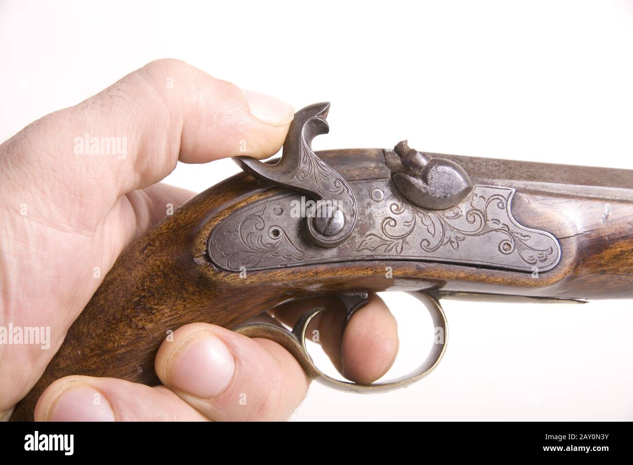 pistola a percussione 1900 secolo * percussionarma 1900 secolo Foto Stock