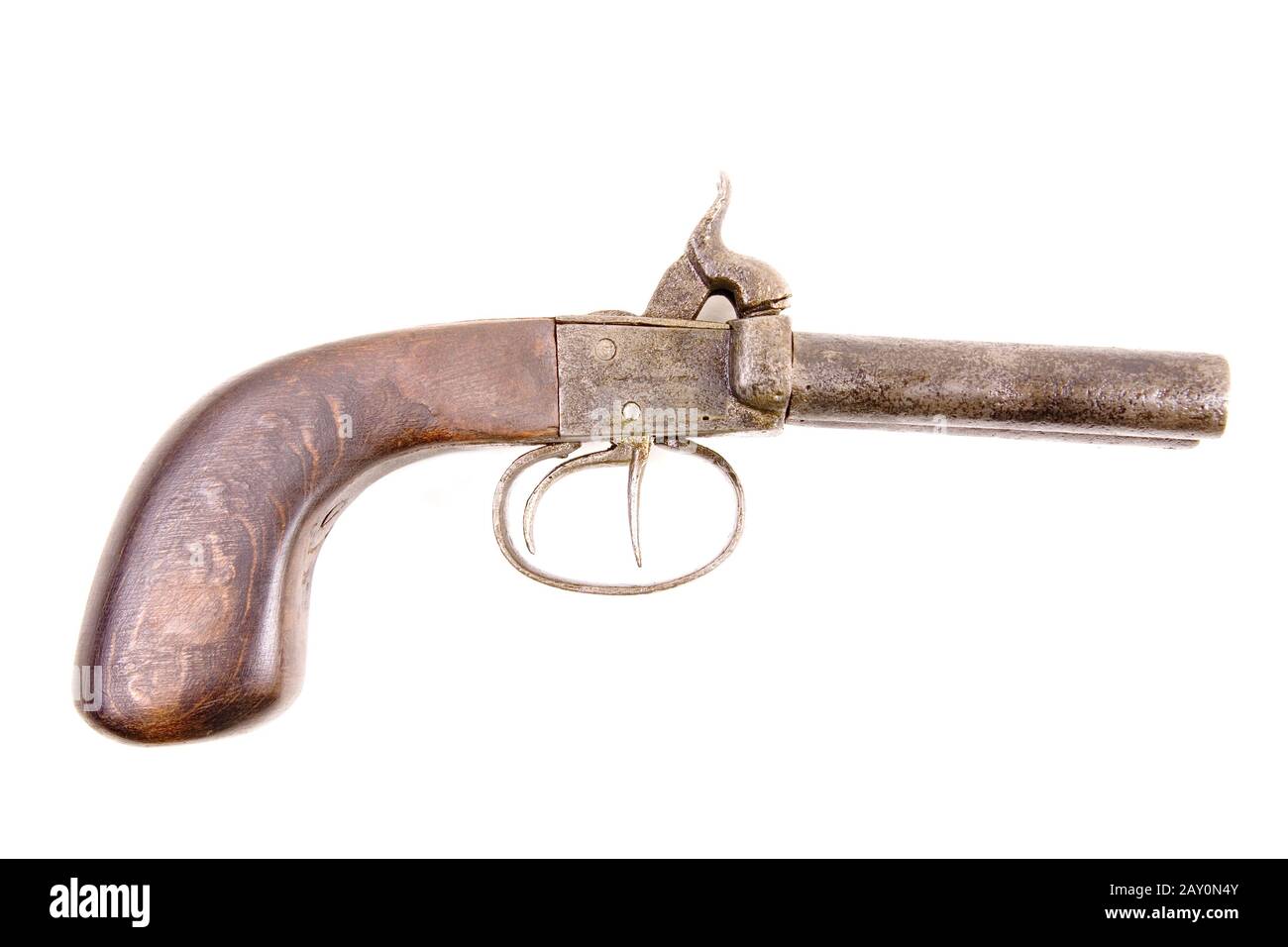 Pistola a percussione a doppio fusto CA 1840 - percussionarma (1840) Foto Stock