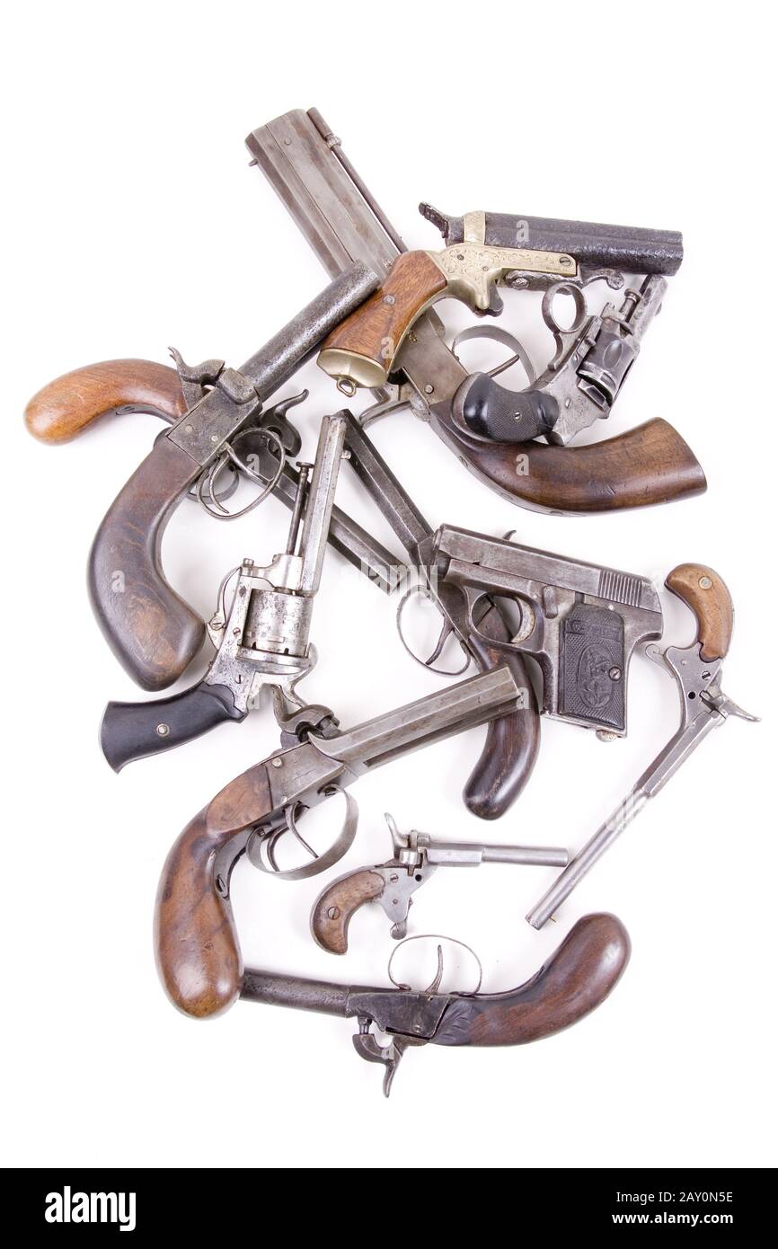 Collezione di armi 1900 secolo - armamento 1900 secolo Foto Stock