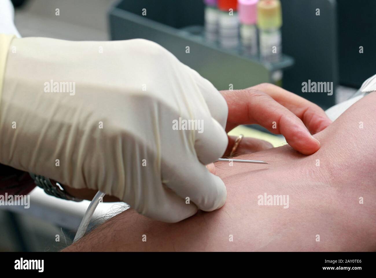 donazione di sangue Foto Stock