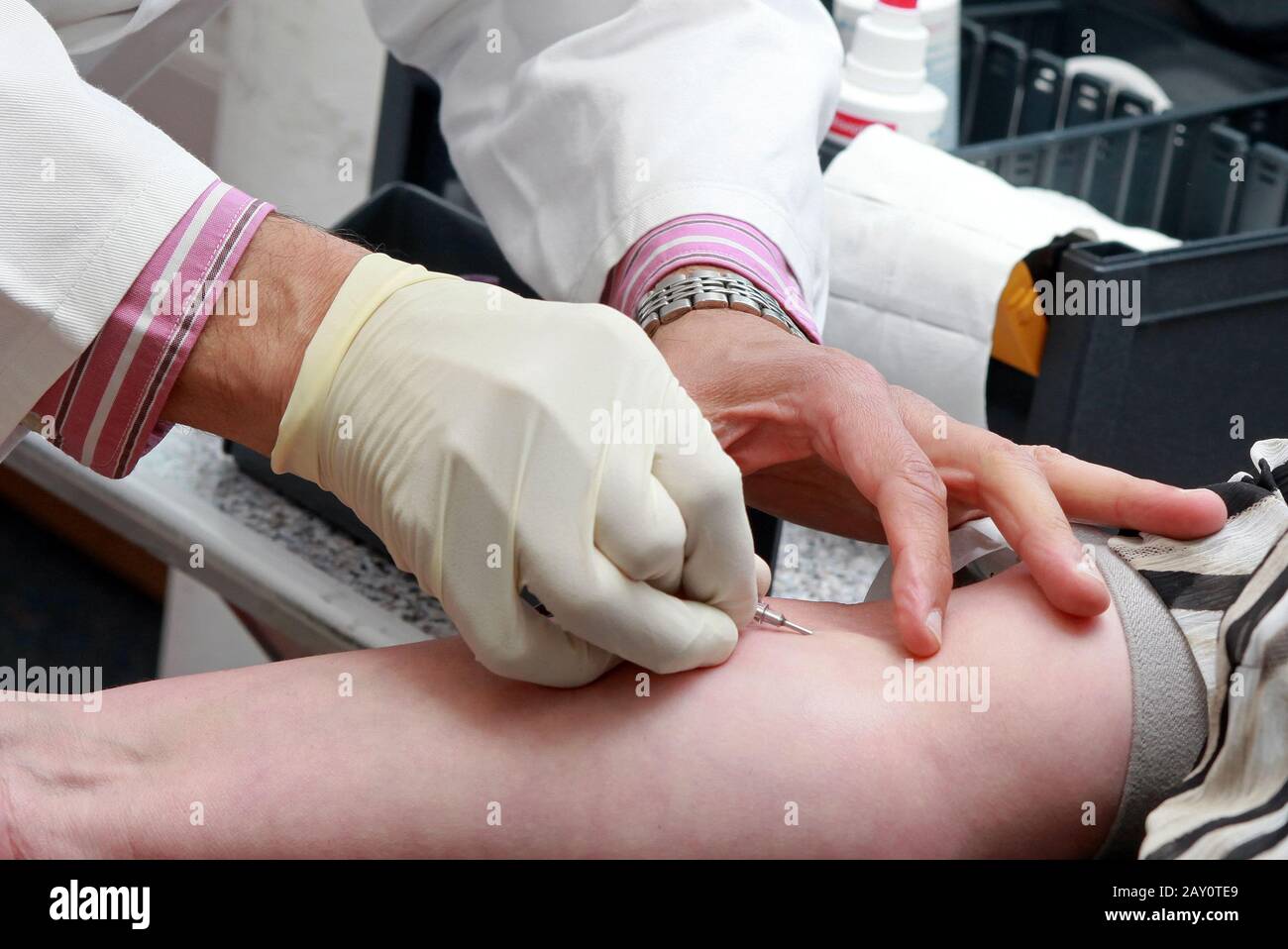 donazione di sangue Foto Stock