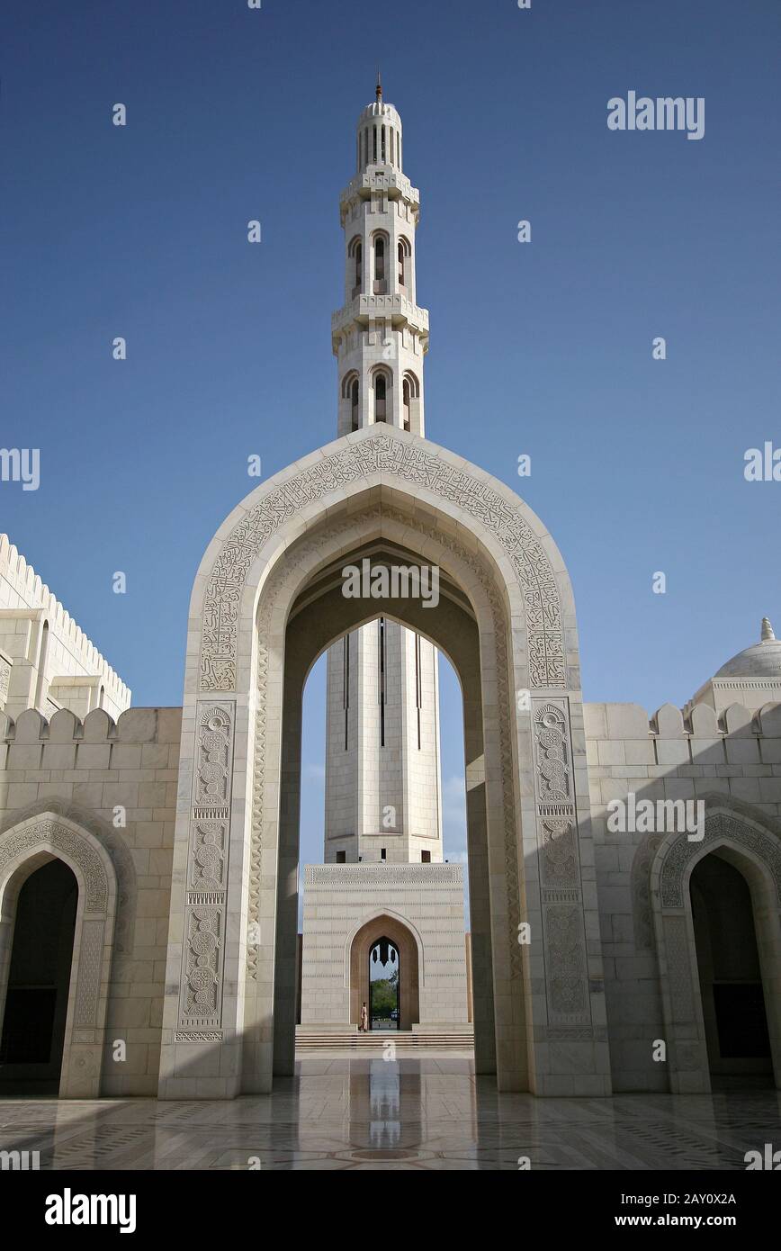 Grande moschea Mascate, Oman Foto Stock