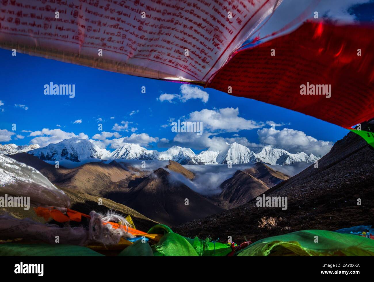 Catene montuose nella provincia di Sichuan, Cina Foto Stock
