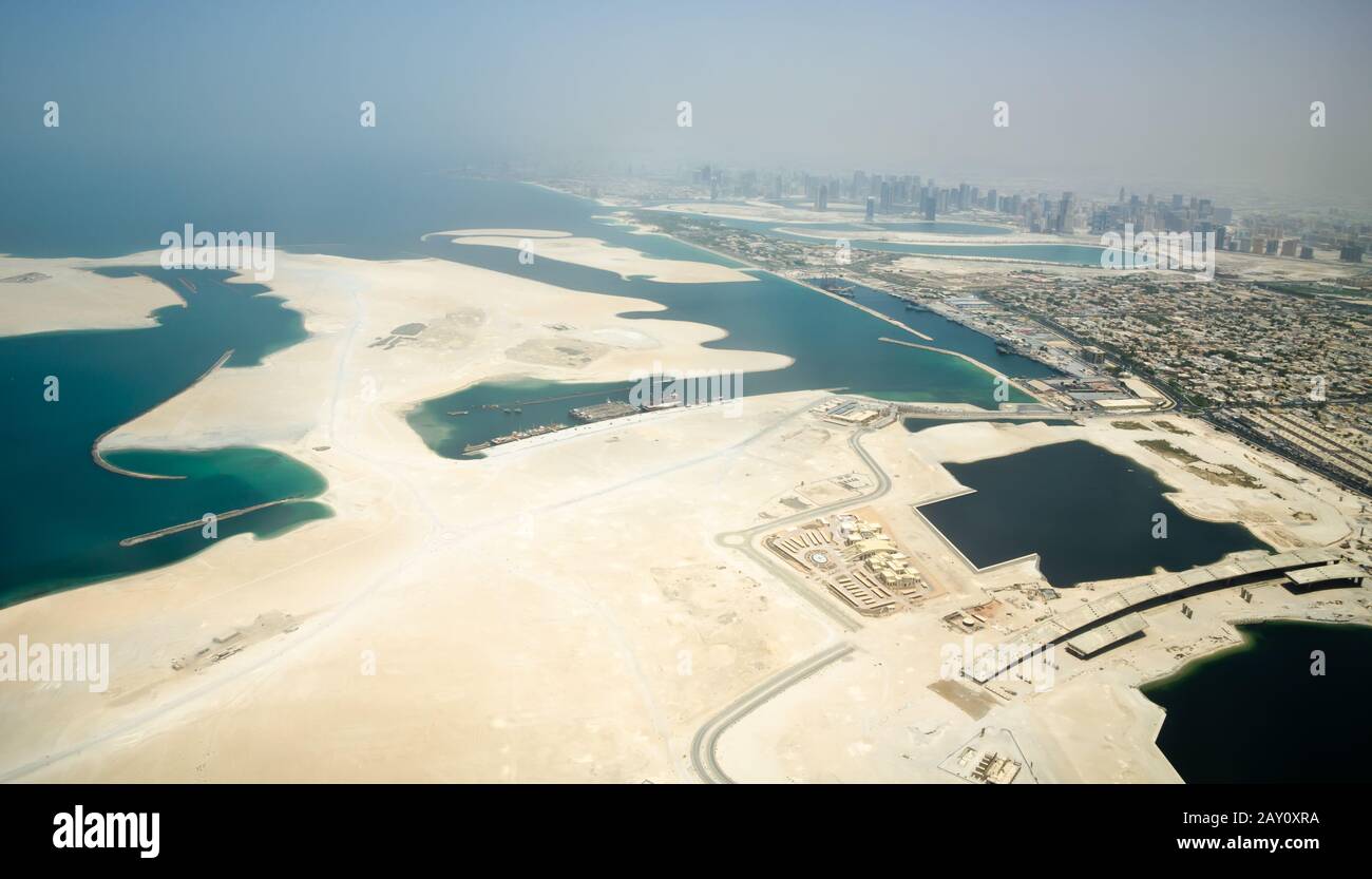 Nuova creazione dell'isola vicino alla città di Dubai Foto Stock