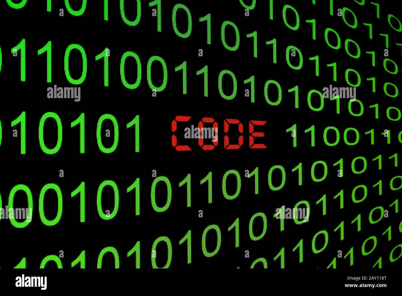 Il codice di un programma su un monitor Foto Stock