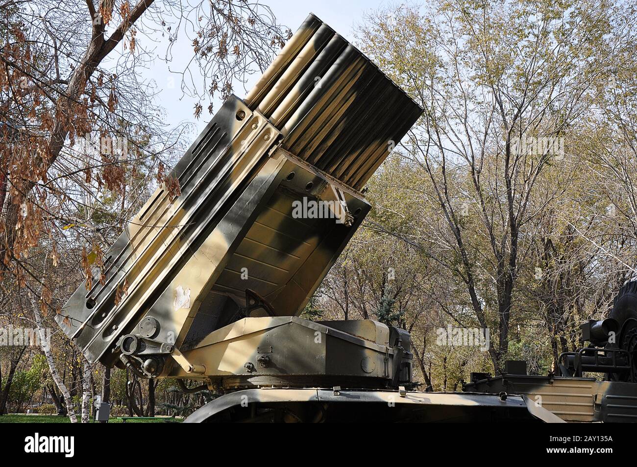 Elemento reattivo sistema volley Fire BM-21 Grad Foto Stock