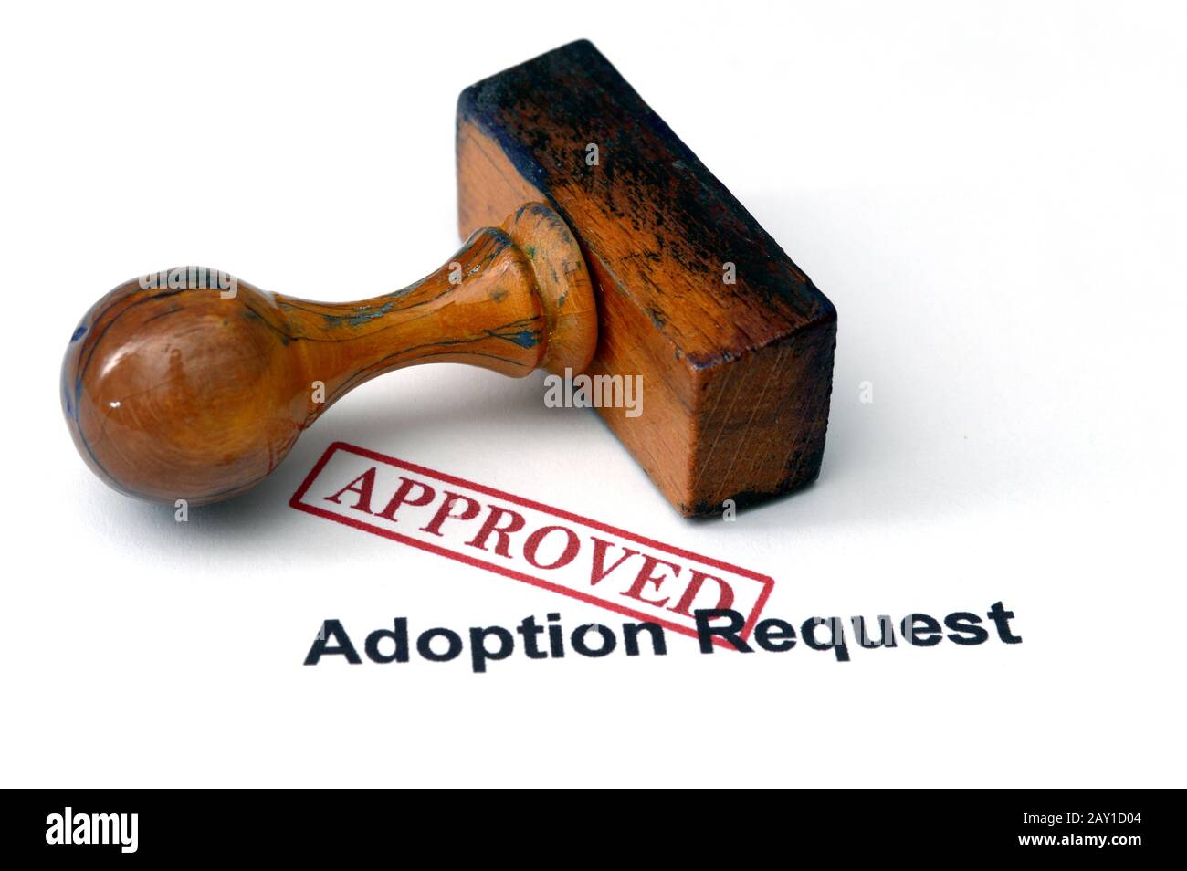 Richiesta di adozione - approvata Foto Stock