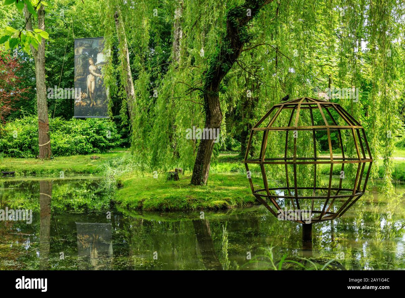 Francia, Indre et Loire, Valle della Loira dichiarata Patrimonio dell'Umanità dall'UNESCO, Amboise, Chateau du Clos Lucé Park e Giardini, nel Parc Leonardo da Vinci Foto Stock