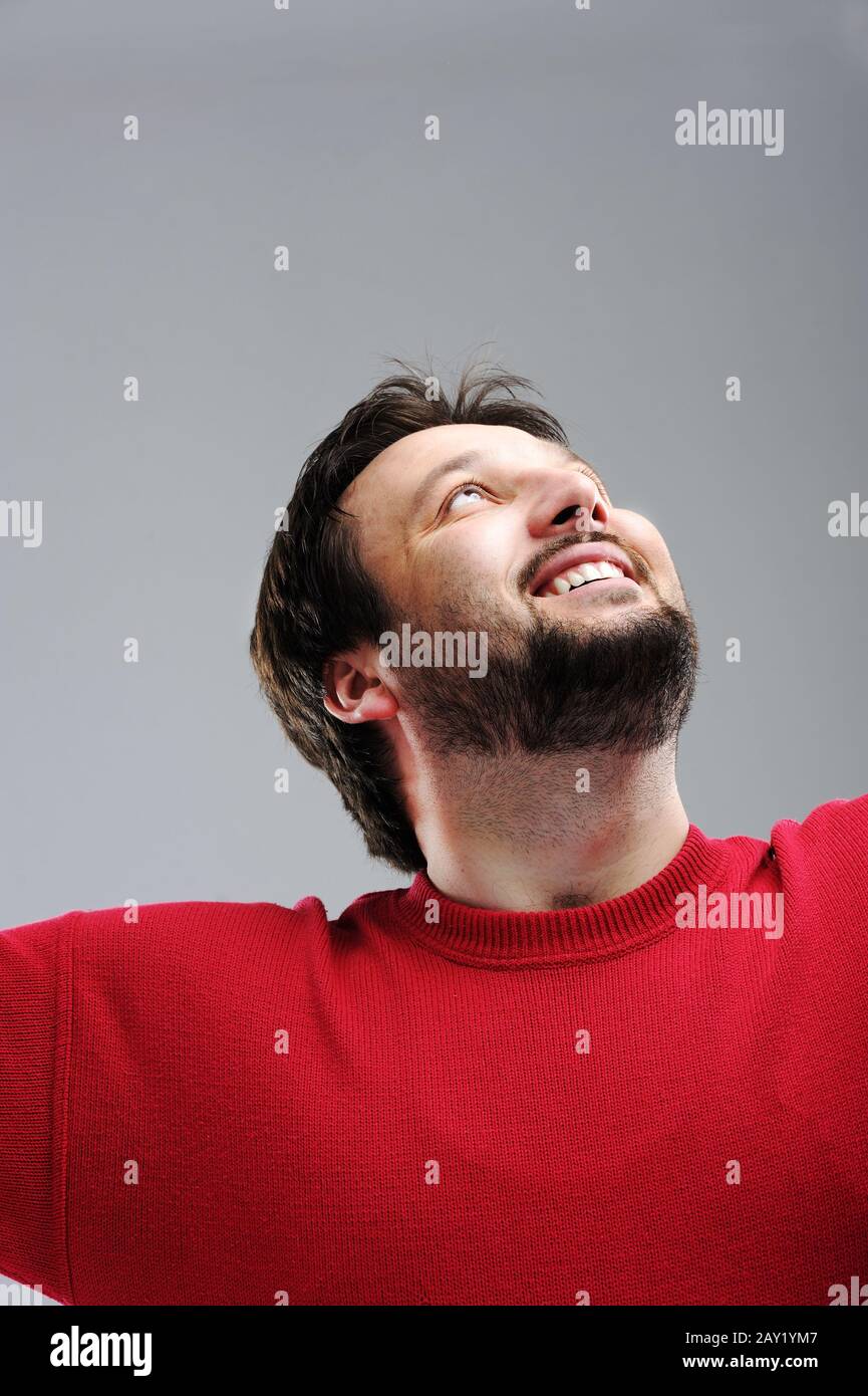 Felice l'uomo ritratto Foto Stock