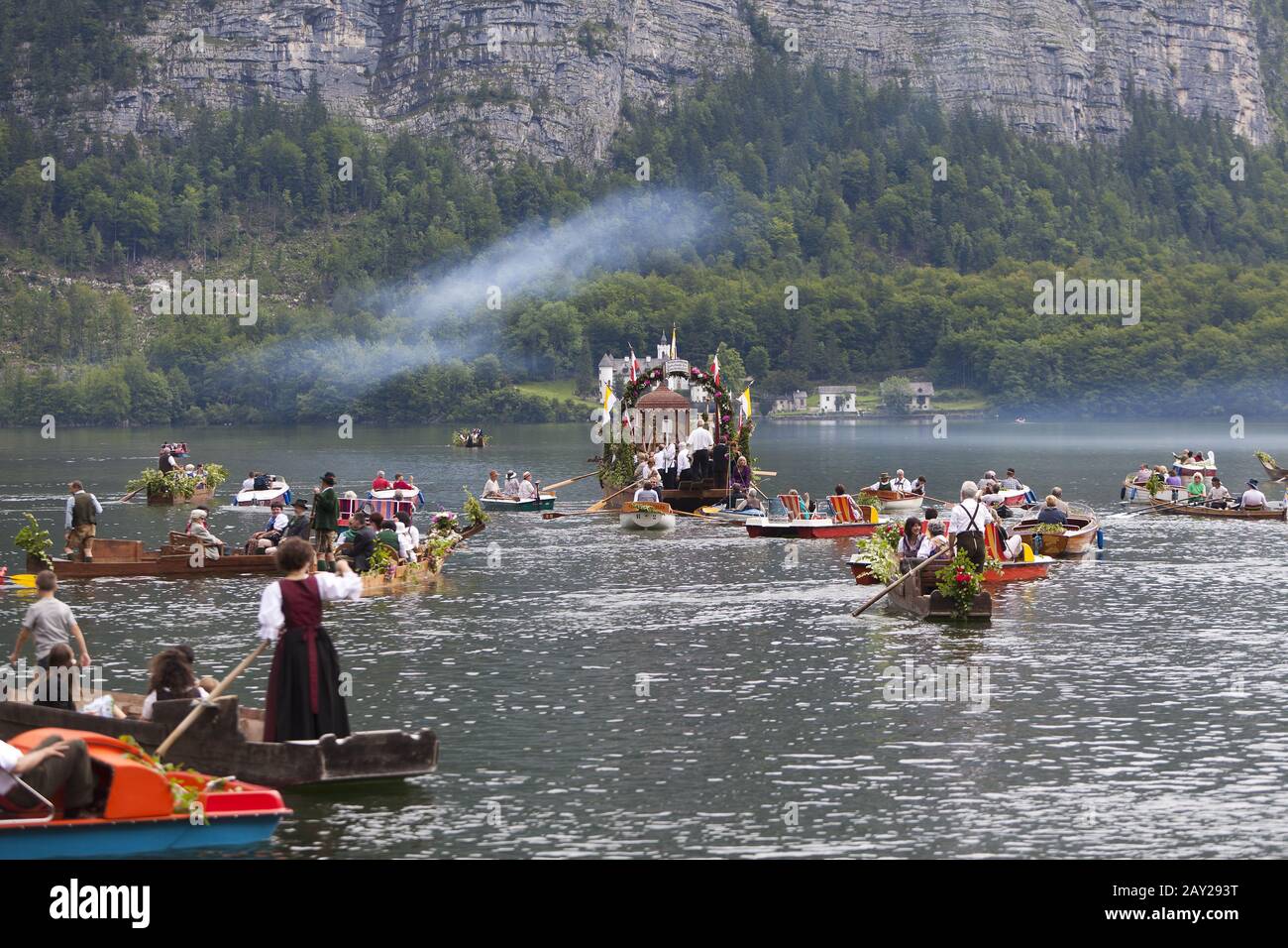 Processione al Corpus Christi di Hallstatt Foto Stock