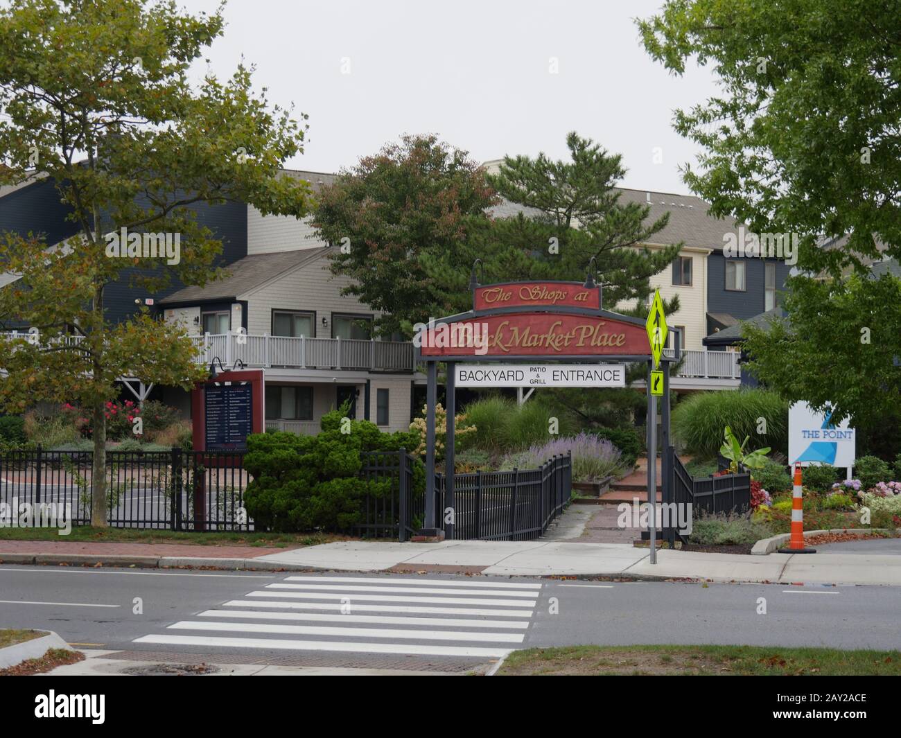 Newport, Rhode Island, settembre 2017: Ingresso Al Brick Market Place, una destinazione popolare a Newport. Foto Stock