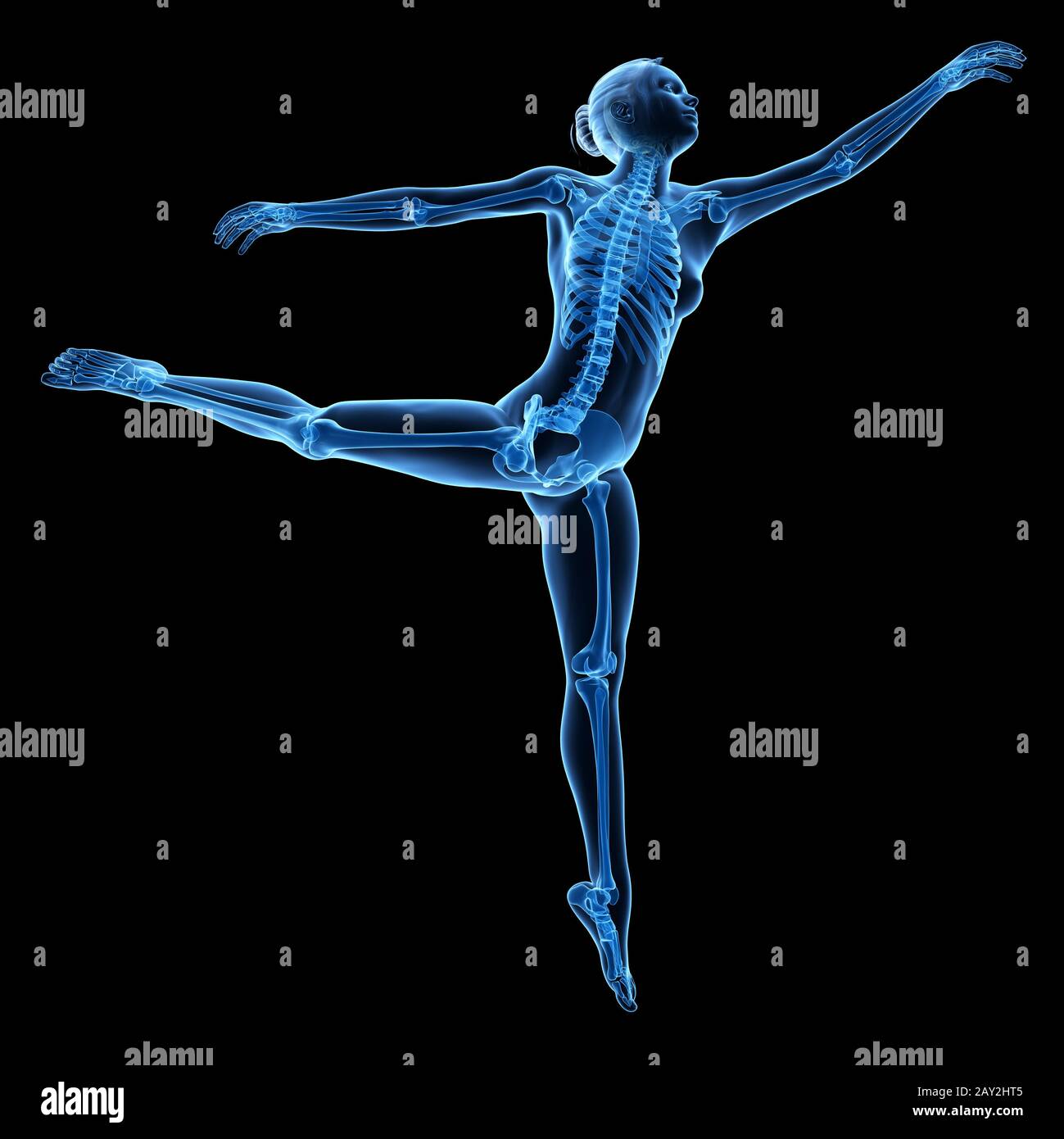 rappresentazione in 3d di una ballerina femminile Foto Stock