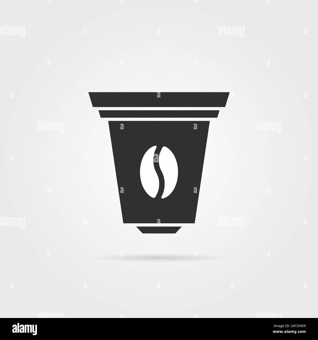 icona della capsula di caffè nera con ombra Illustrazione Vettoriale