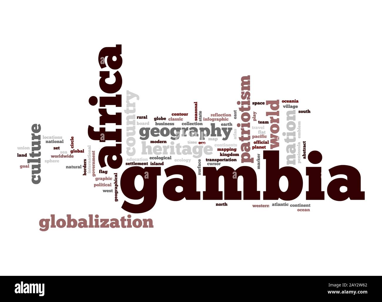 Gambia word cloud Foto Stock
